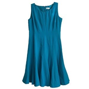 Calvin Klein Teal Pleated Dress